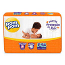 Fralda pom pom protek proteção de mãe P pacote mega com 54 fraldas