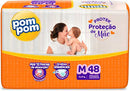 Fralda pom pom protek proteção de mãe M pacote mega com 48 fraldas