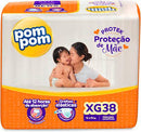 Fralda pom pom protek proteção de mãe  pacote mega XG com 38 fraldas