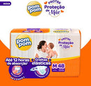 Fralda pom pom protek proteção de mãe M pacote mega com 48 fraldas