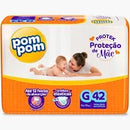 Fralda pom pom protek proteção de mãe G pacote mega com 42 fraldas